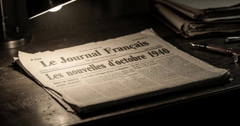 Une de journal français d'octobre 1940 annonçant la promulgation du statut des Juifs